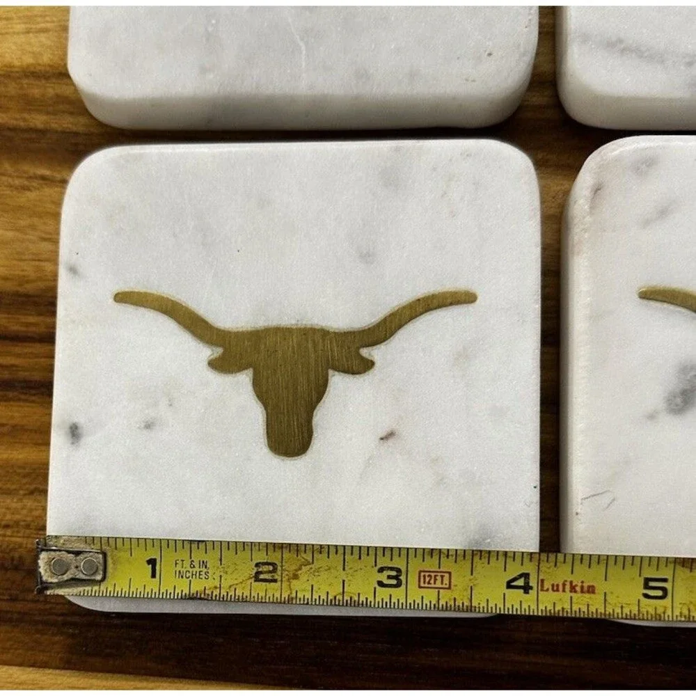 The Royal Standard Texas Longhorns Marble Coasters Set of 4 (4